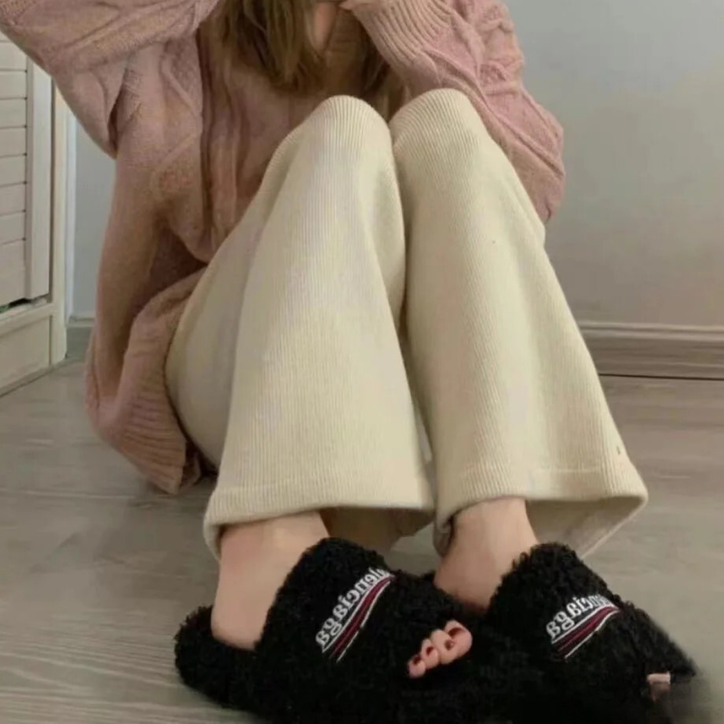 【NICE 歐美日韓代購】24SS Balenciaga巴黎世家-上海經銷商🔥經典波浪logo毛絨厚底拖鞋 涼鞋 女款