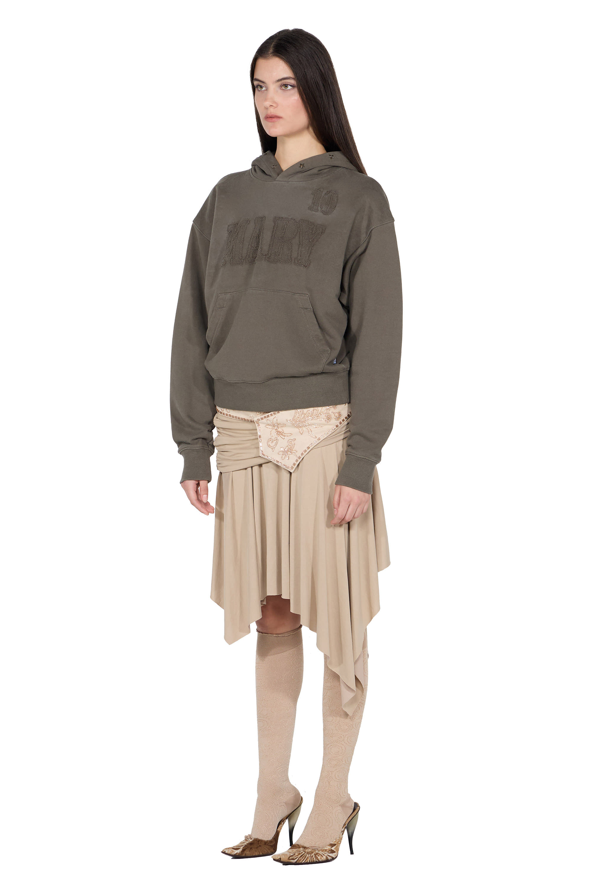 SCULPTOR - Mary Acid Peel Hoodie (Washed Khaki)