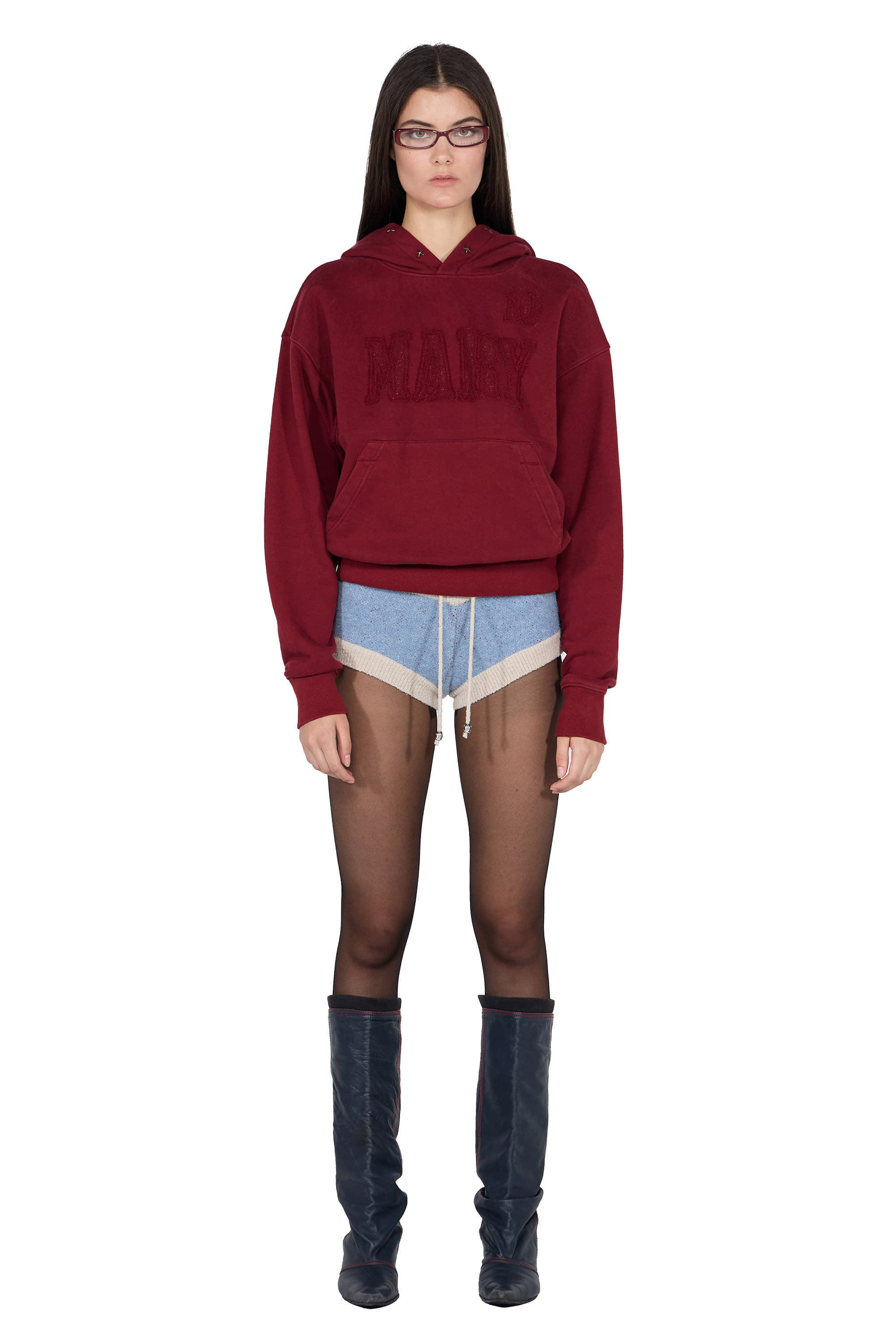 SCULPTOR - Mary Acid Peel Hoodie (Washed Wine)
