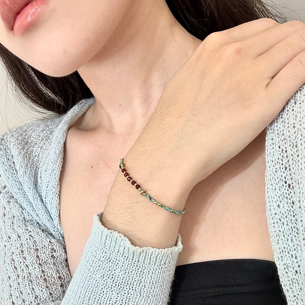 墨翠帶石榴石手鍊 | 寶石手鍊