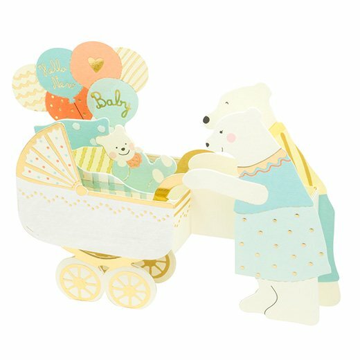 北極熊寶寶 NEW BABY 誕生賀卡｜日本ACTIVE CORPORATION