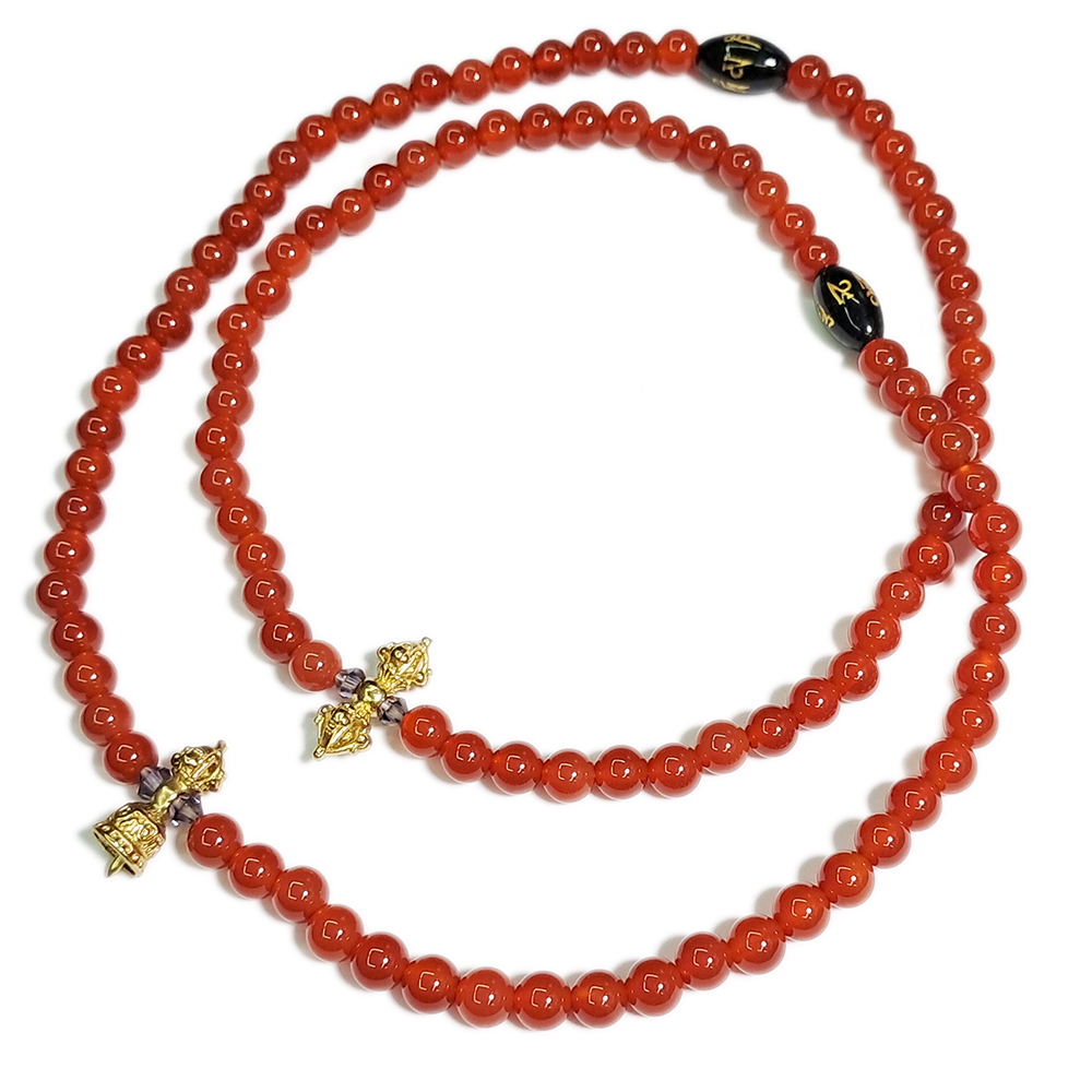 金剛杵+紅玉髓108念珠6mm【十方】137374