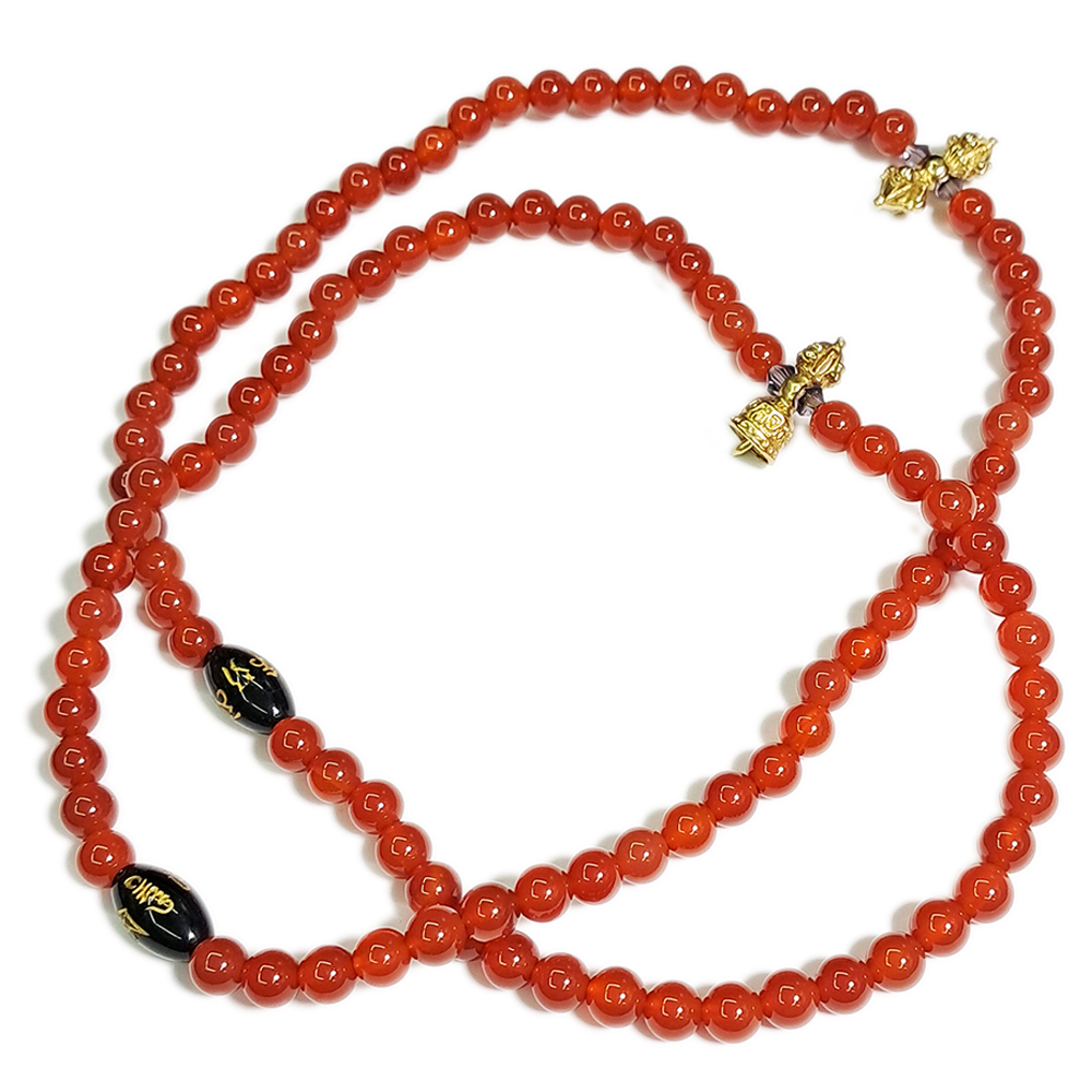 金剛杵+紅玉髓108念珠6mm【十方】137374