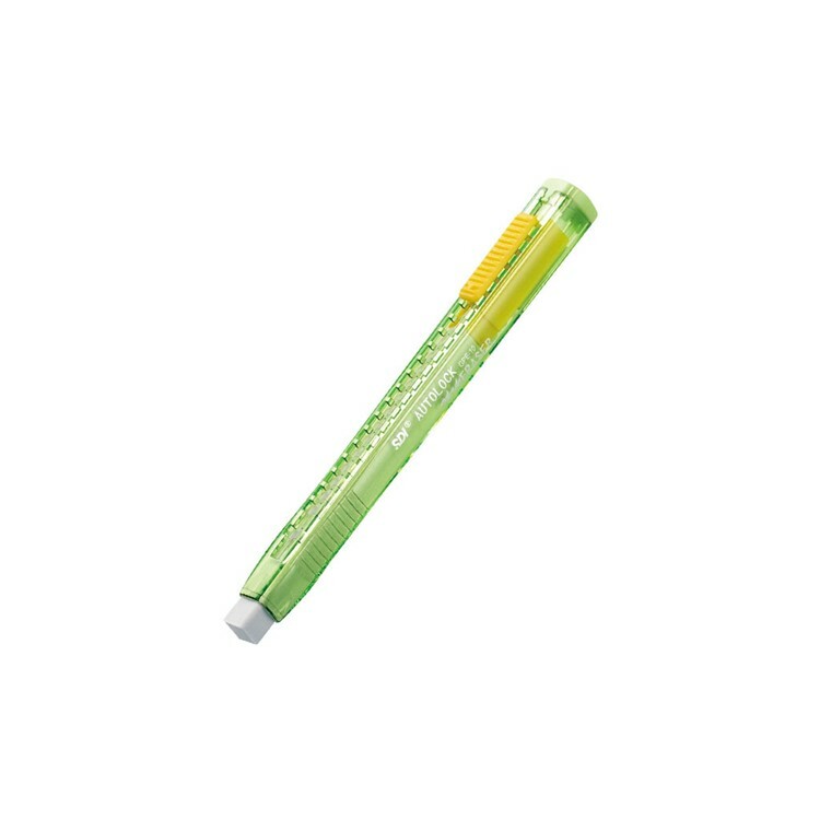 SDI 超好推自動鎖定塑膠擦(晶透綠) GPE-25G