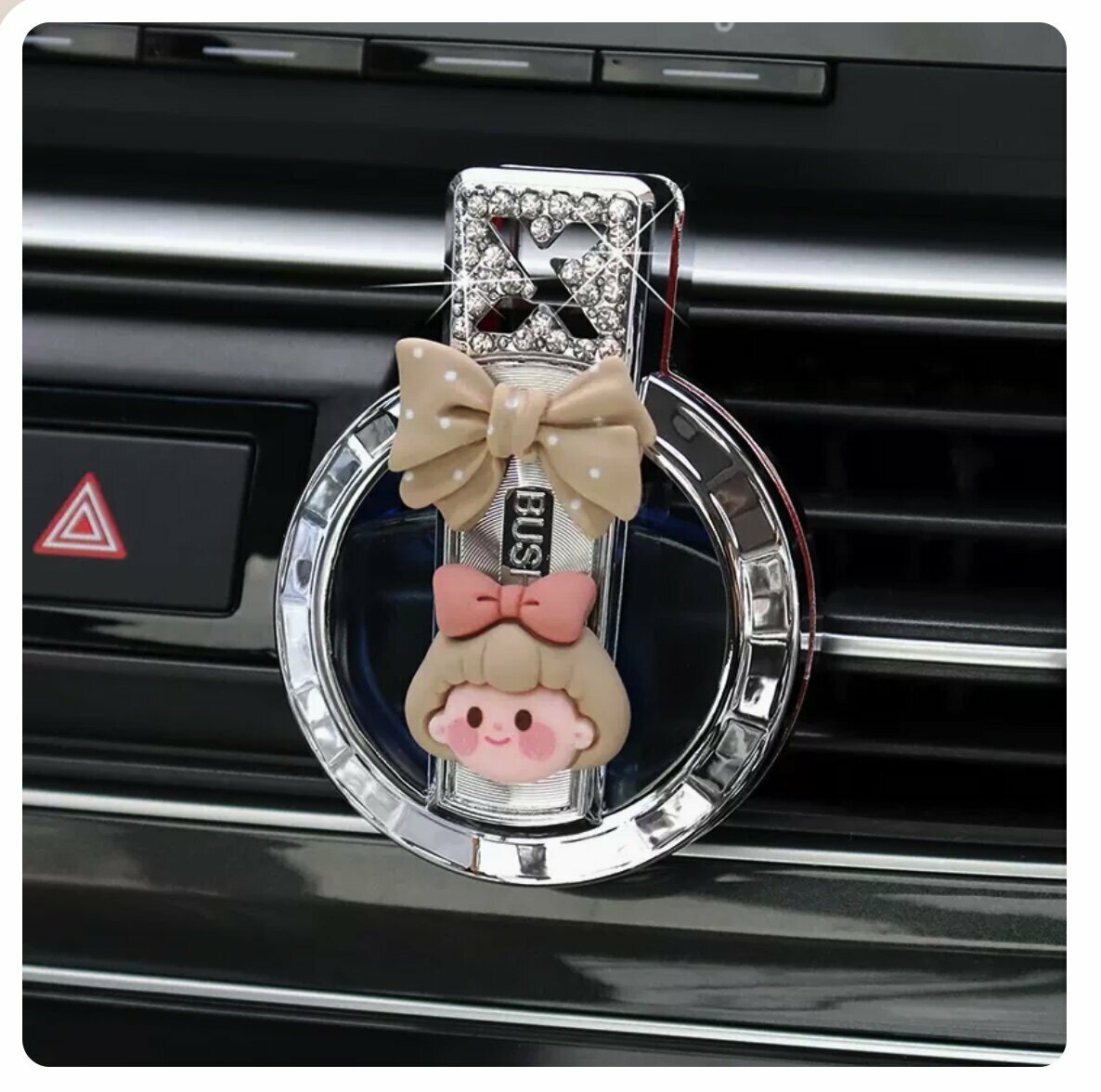 Hot selling empty car aromatherapy bottle (beige girl + perfume bottle, 5.5*7cm)