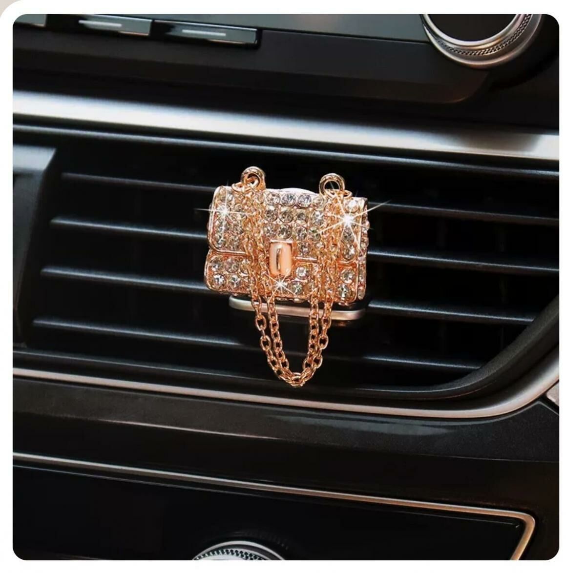Hot selling car diamond-encrusted aromatherapy ornaments (gold bag)
