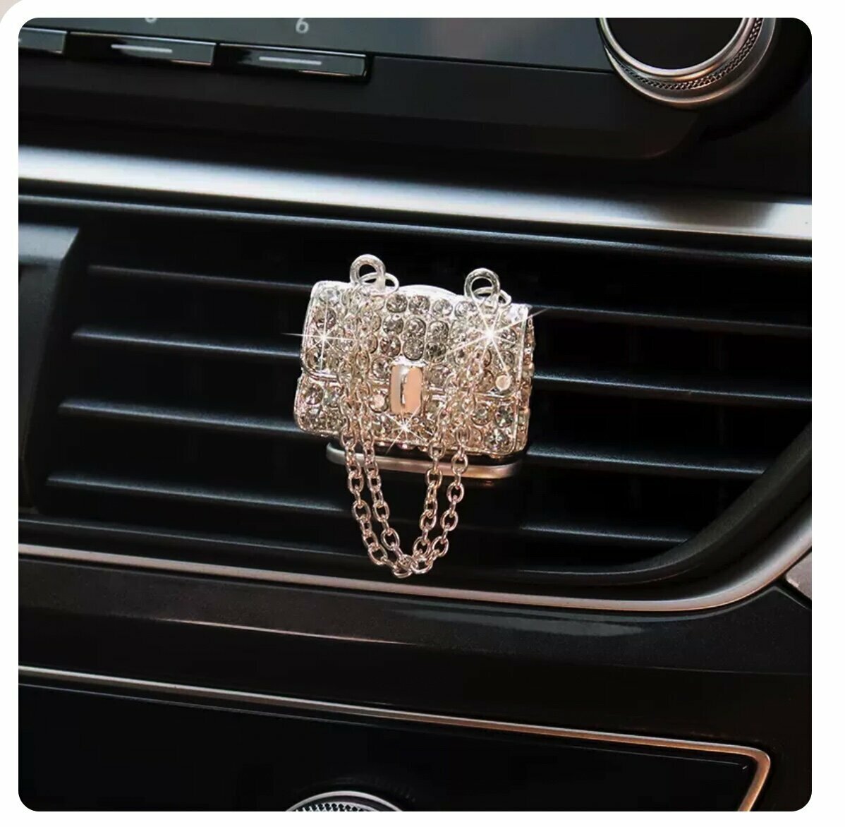 Hot selling car diamond-encrusted aromatherapy ornaments (silver bag)