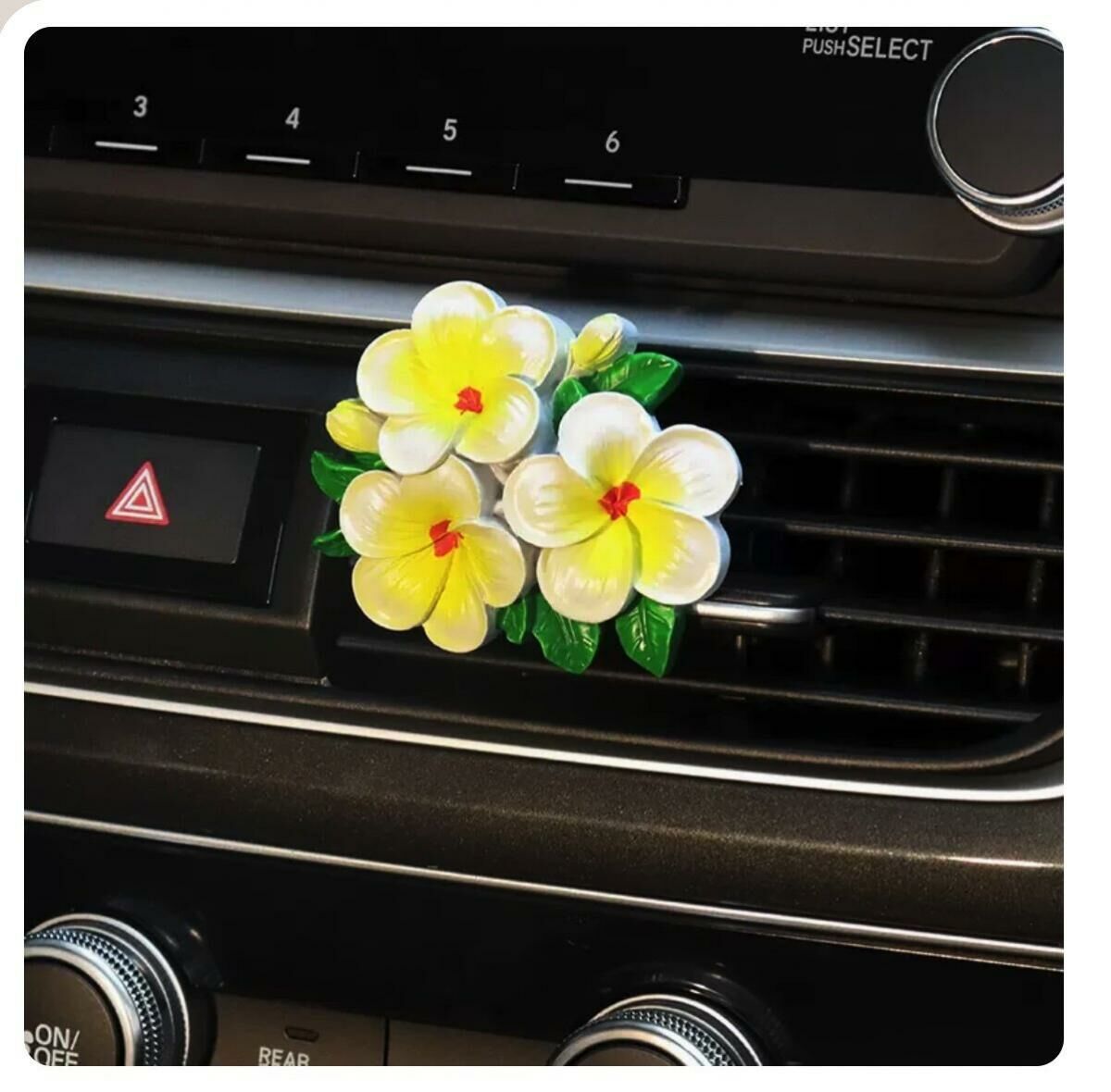 Hot selling car creative flower aromatherapy ornaments (yellow plumeria)