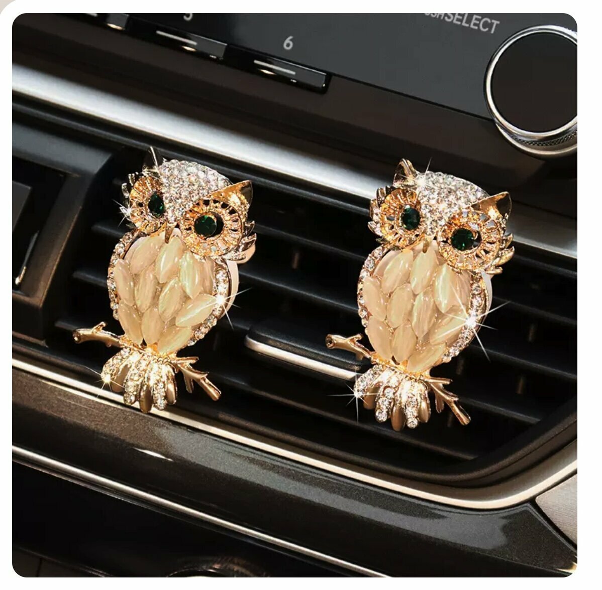 Hot Selling [1 Pair] Car Perfume Creative Decoration (Crystal Owl)