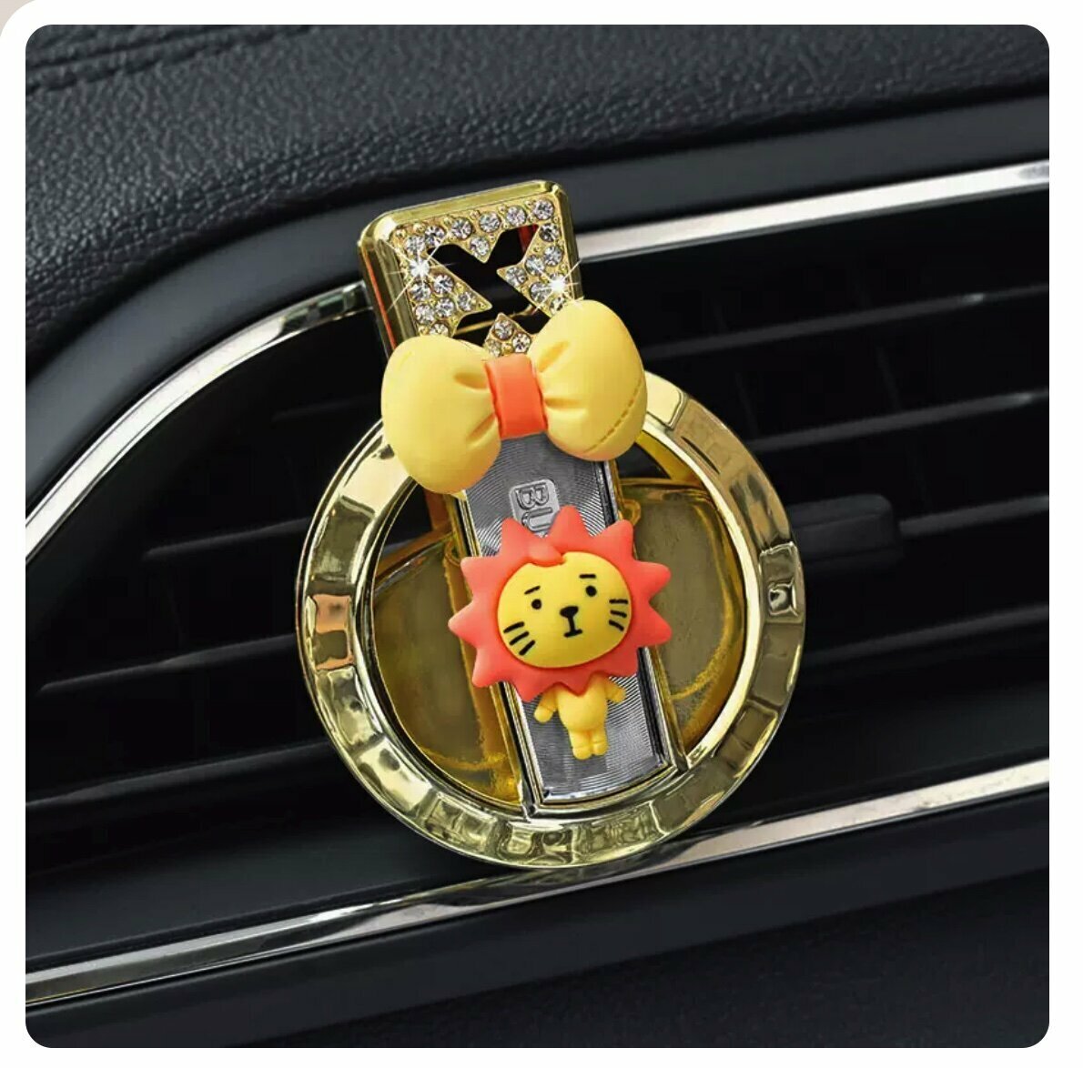 Hot selling car air vent aromatherapy ornaments (yellow lemon + lion head)