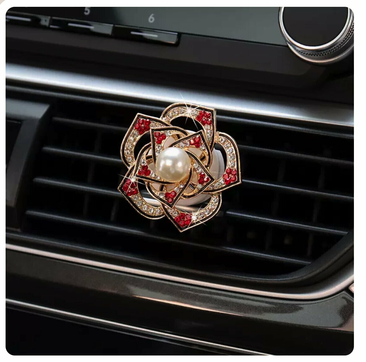 Hot selling car fragrance aromatherapy decorative ornaments (Camellia Red Diamond)