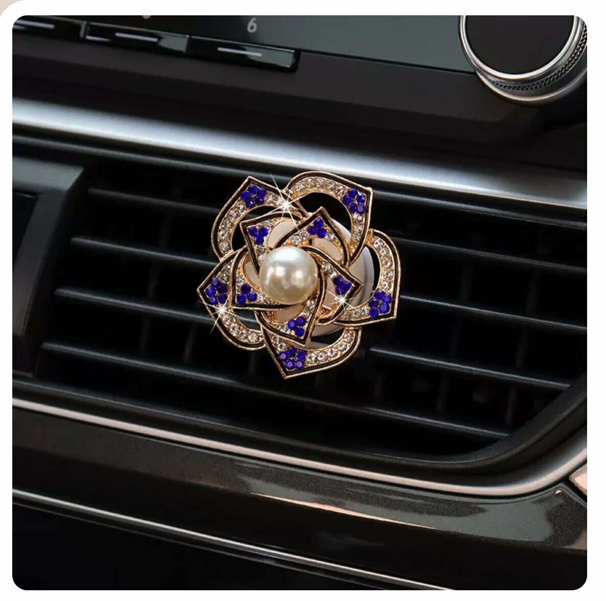 Hot selling car fragrance aromatherapy decorative ornaments (Camellia Blue Diamond)