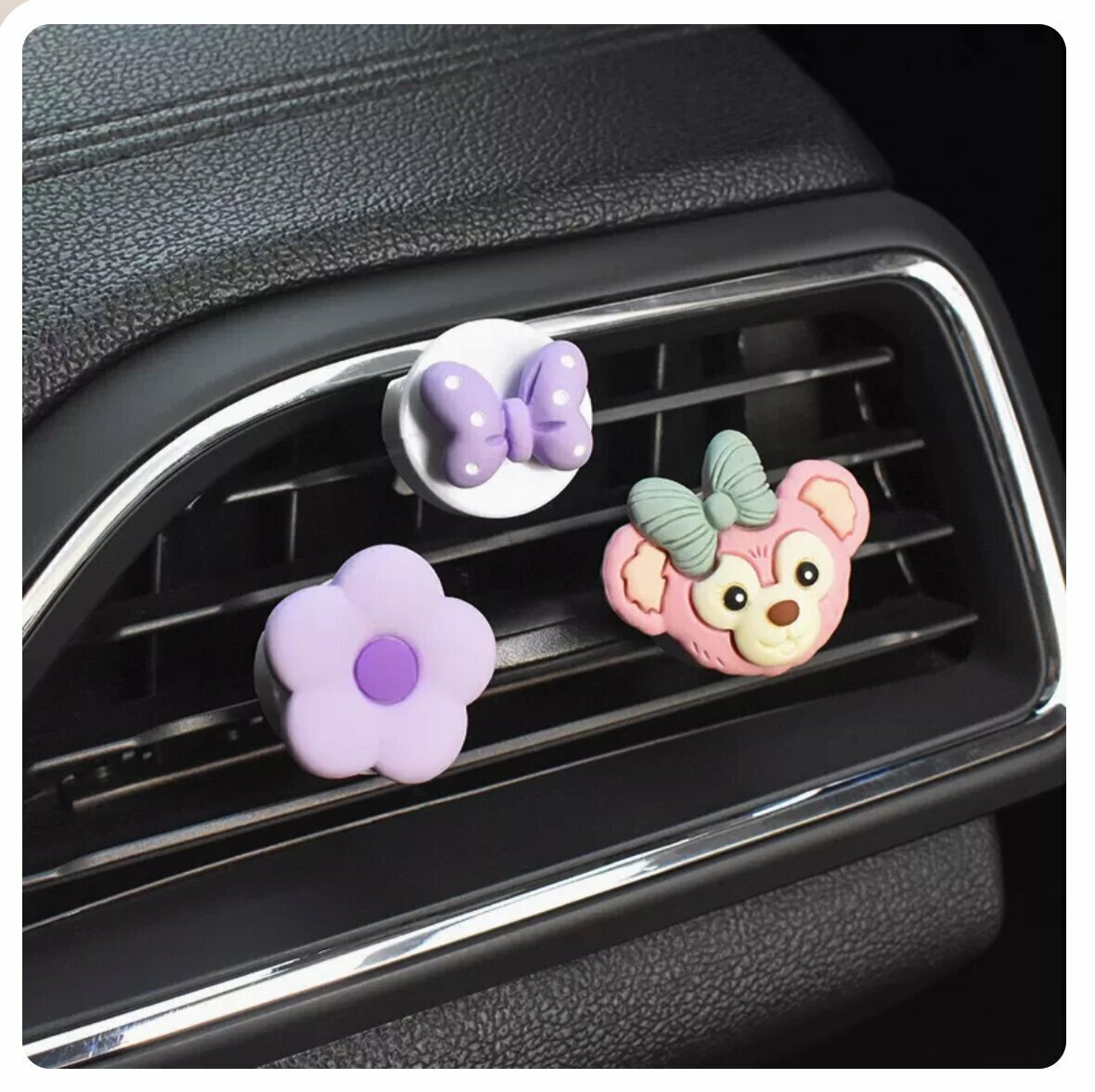 Hot Selling [Set of 3] Car Air Conditioner Aromatherapy Decorative Ornaments (Pink Hericium Head)
