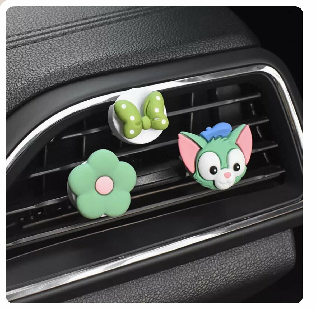 Hot Selling [Set of 3] Car Air Conditioner Aromatherapy Decorative Ornaments (Green Cat)