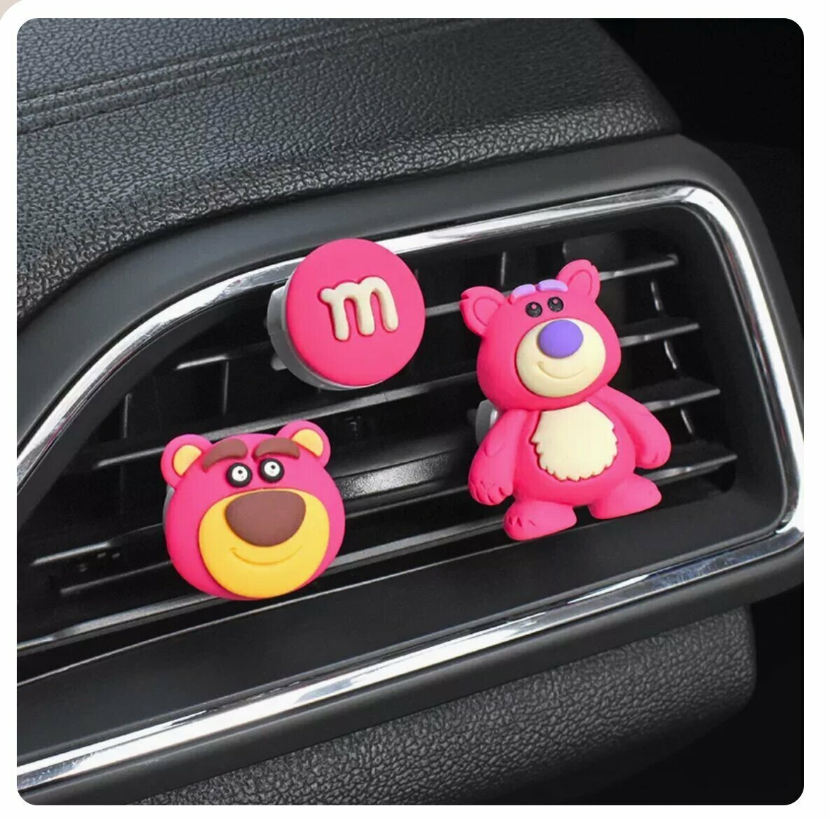Hot Selling [Set of 3] Car Air Conditioner Aromatherapy Decorative Ornaments (Bear Head)