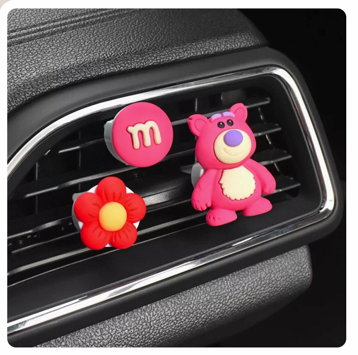 Hot Selling [Set of 3] Car Air Conditioner Aromatherapy Decorative Ornaments (Big Red Flower)
