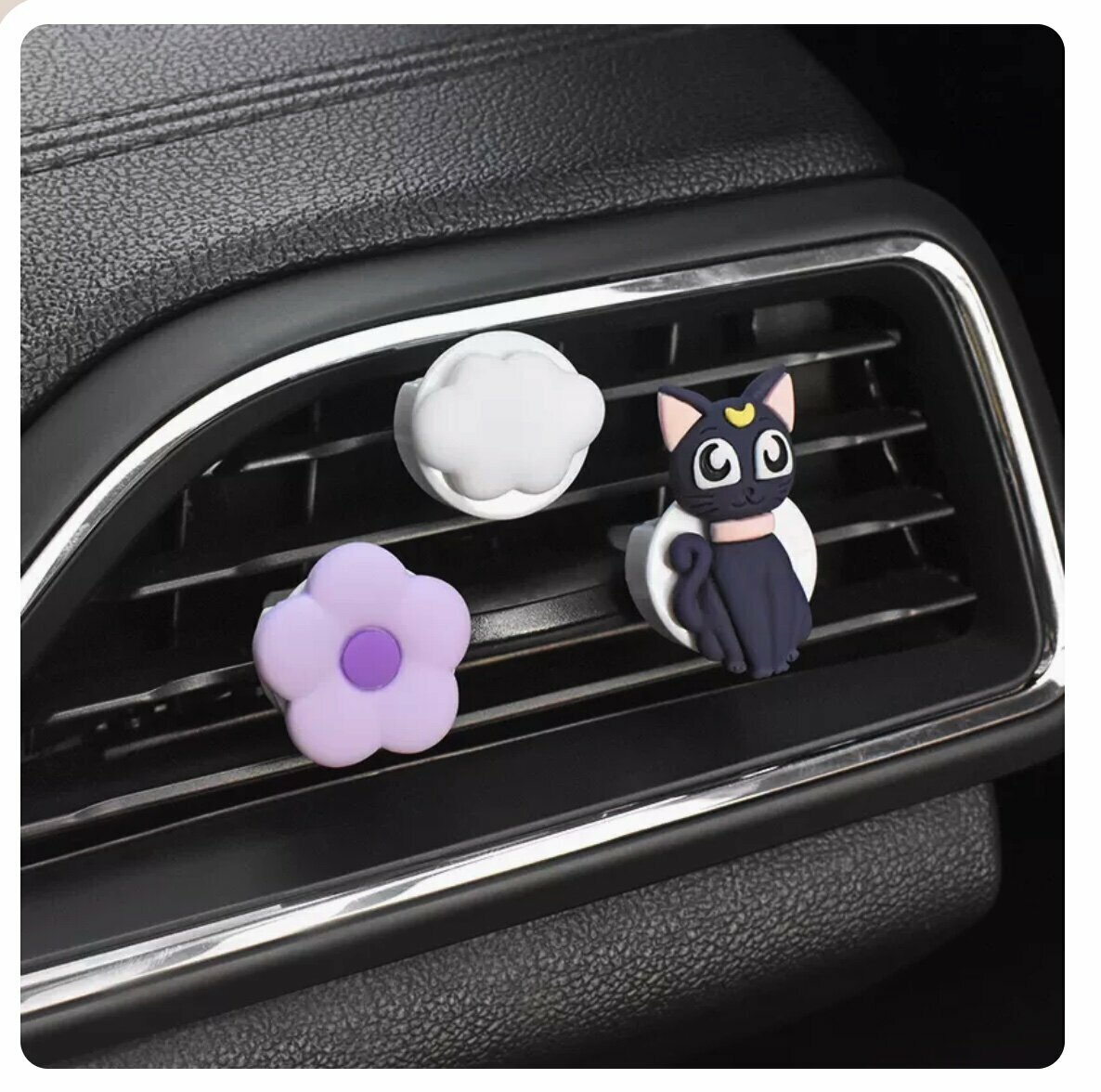 Hot Selling [Set of 3] Car Air Conditioner Aromatherapy Decorative Ornaments (Moon Cat)