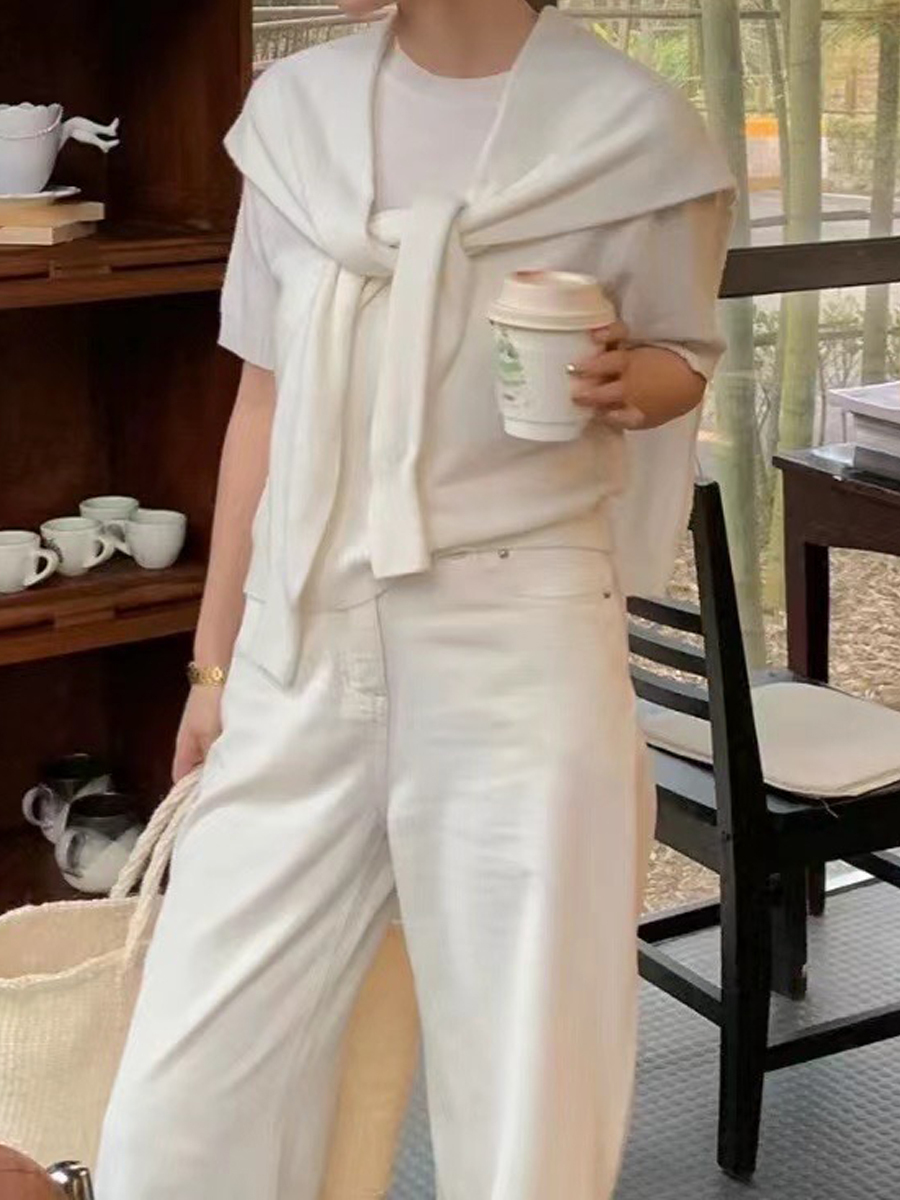 2件式披肩針織上衣*4色