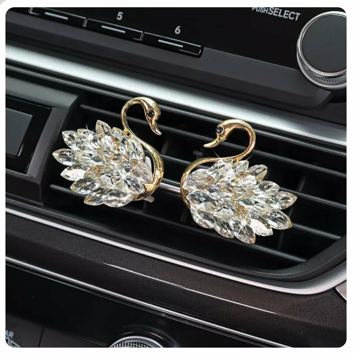 Hot Selling [Pair Pack] Car Air Conditioner Air Vent Aromatherapy Ornaments (Transparent Crystal Style)