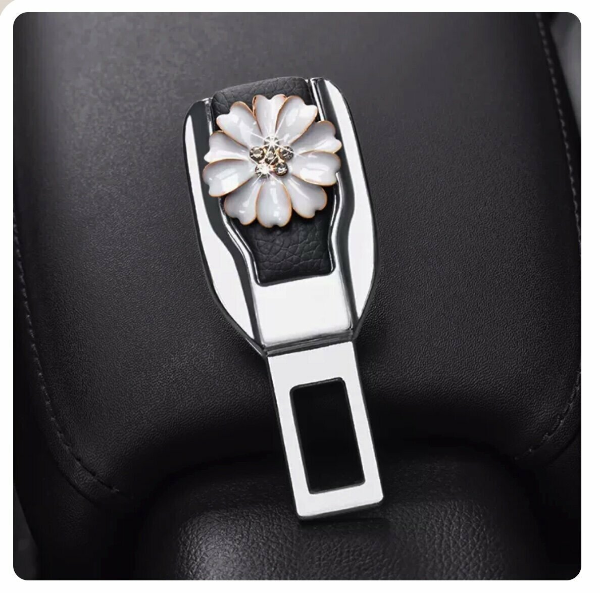 Popular car seat belt extension plug buckle retaining clip (white diamond)