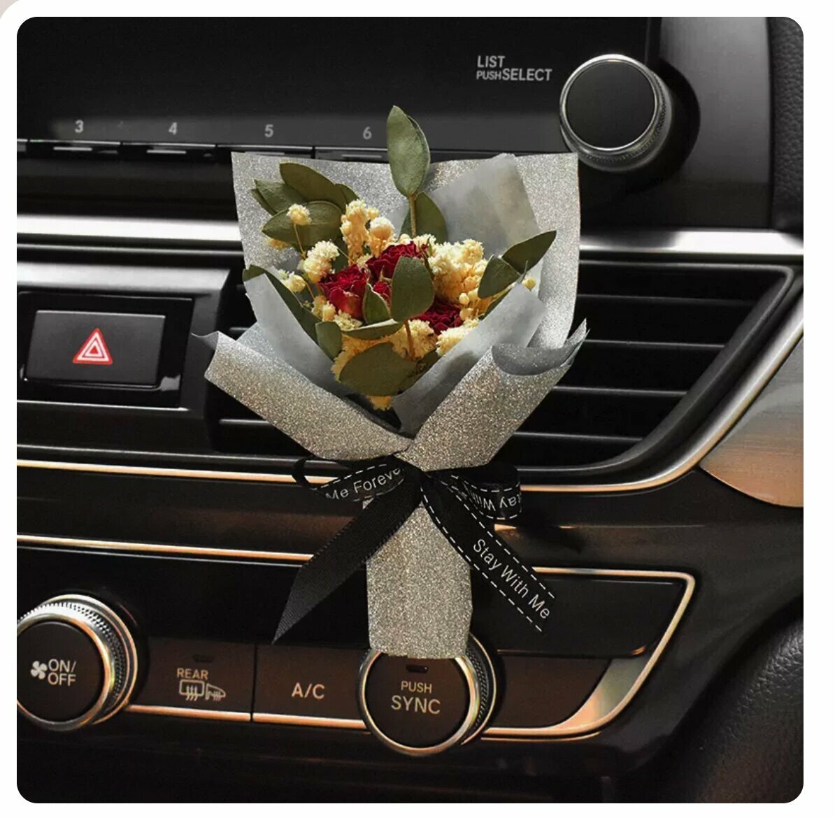 Hot selling car air vent aromatherapy bouquet (bright red dried flowers)