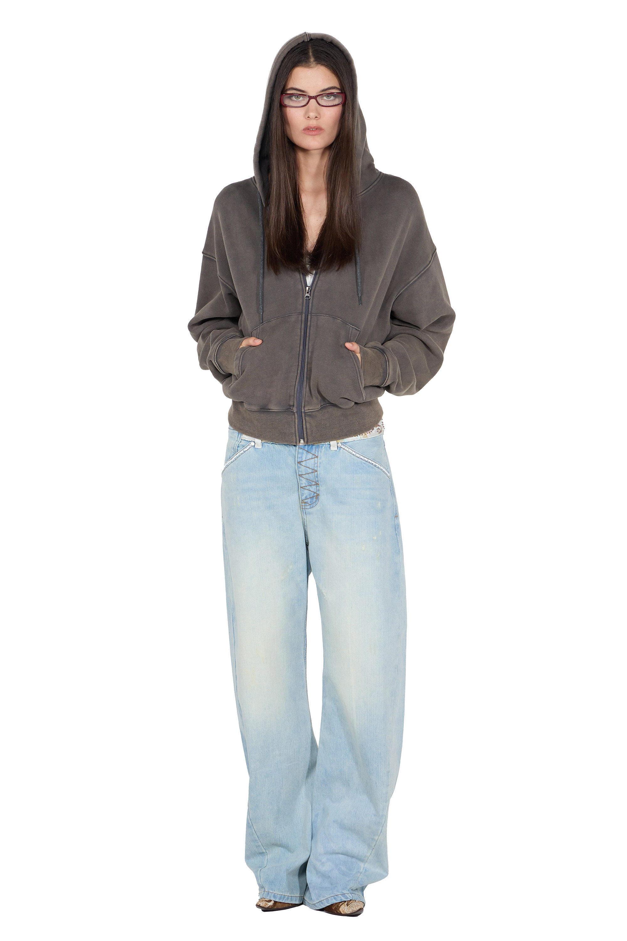 SCULPTOR - Bad Seed Washed Hoodie Zip-Up (Charcoal)