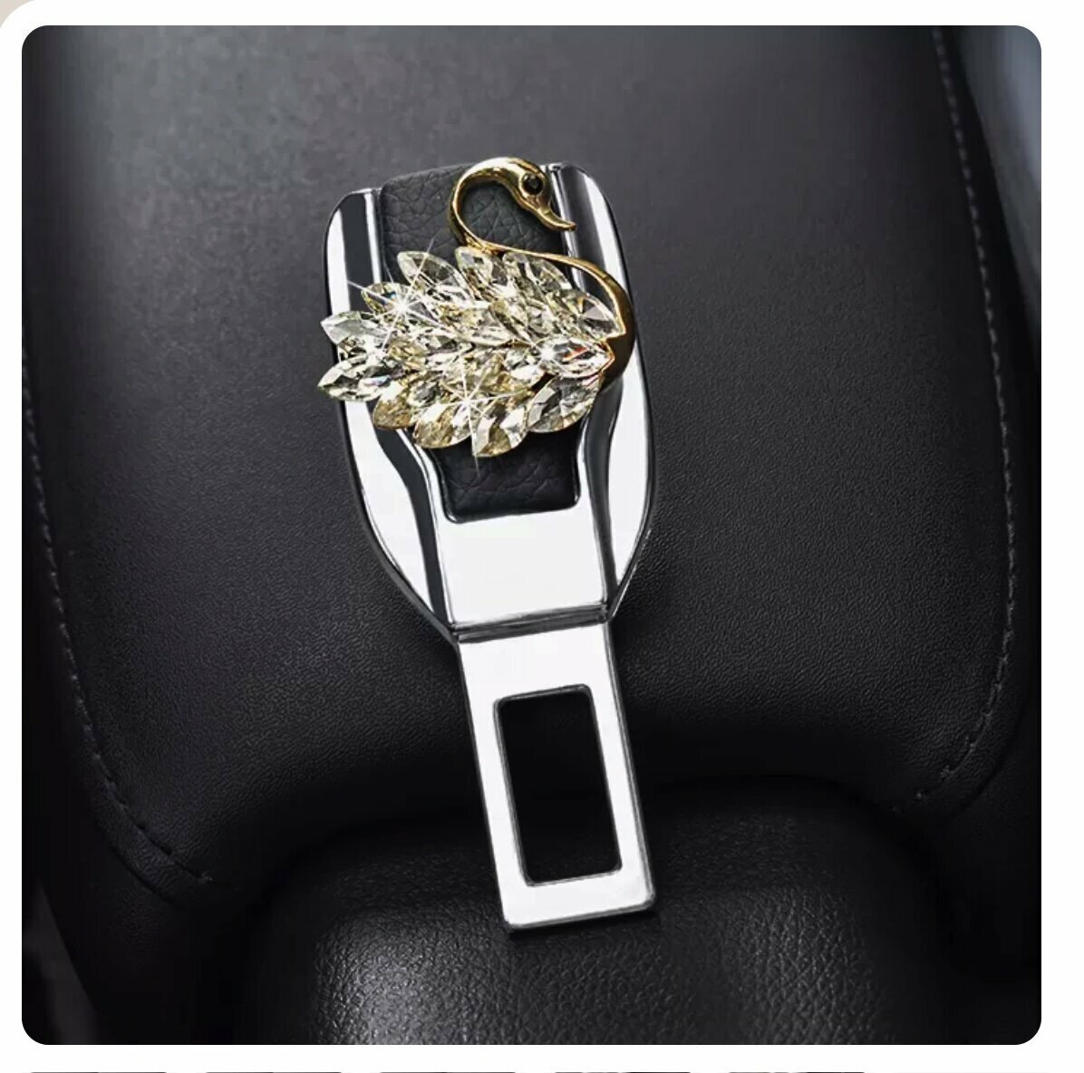 Popular car seat belt extension plug buckle retaining clip (head to right transparent swan)