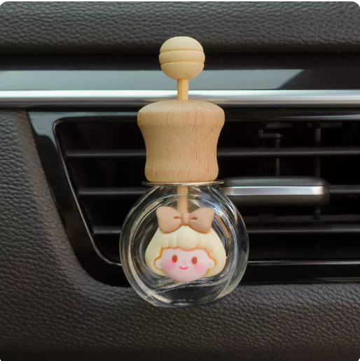 Hot selling car aromatherapy car air conditioner air outlet empty bottle decoration car small ornaments free perfume drops (beige girl)