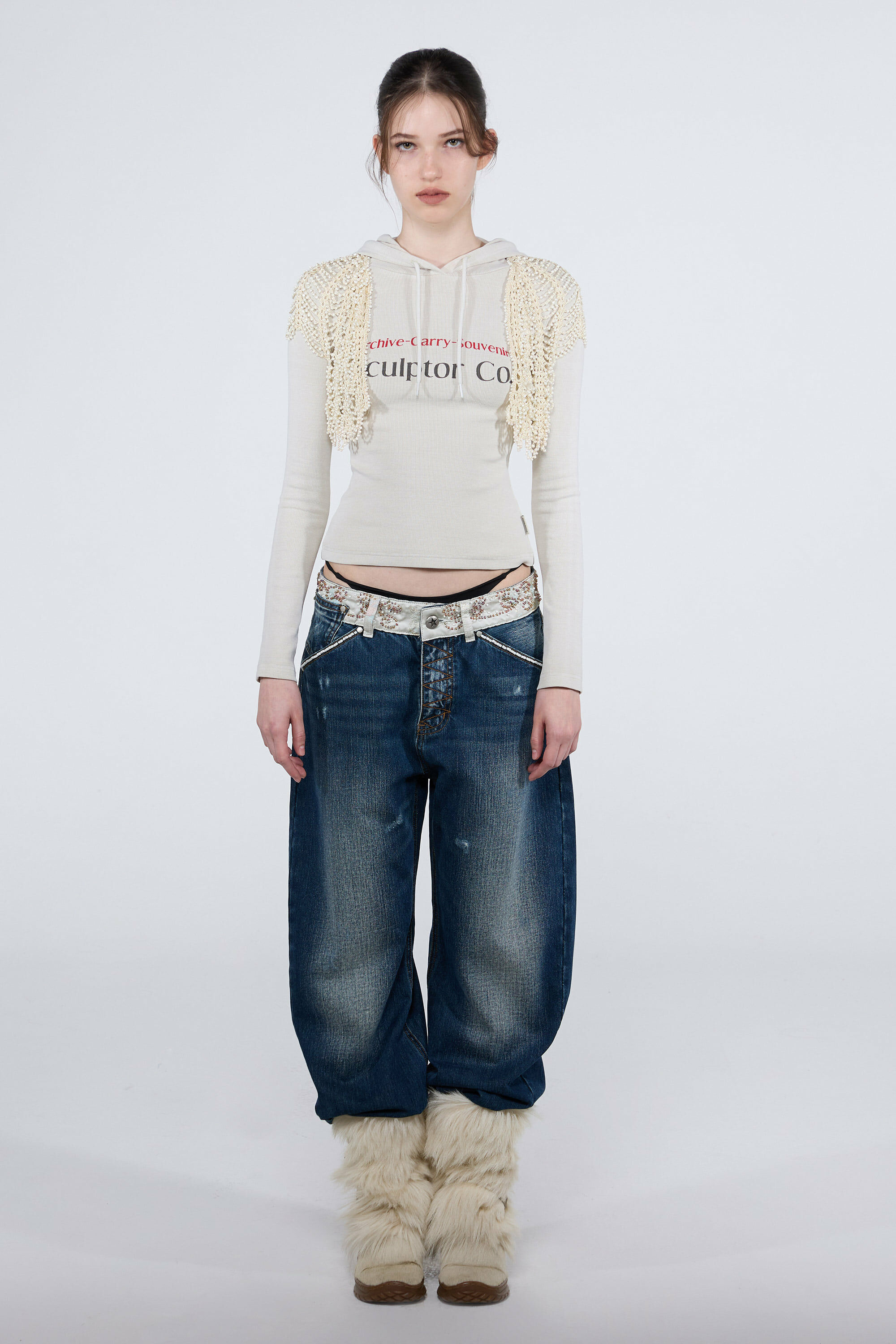 SCULPTOR - Archive Pigment Hoodie Tee (Dusty Ivory)