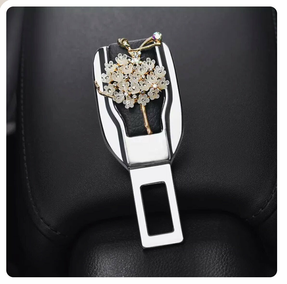Popular Car Seat Belt Extension Plug Buckle Fixing Clip (White Dancer)