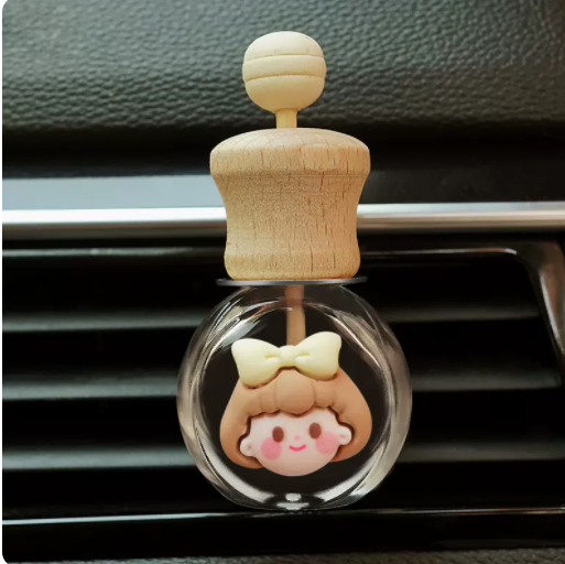 Hot selling car aromatherapy car air conditioner air outlet empty bottle decoration car small ornaments free perfume drops (brown girl)