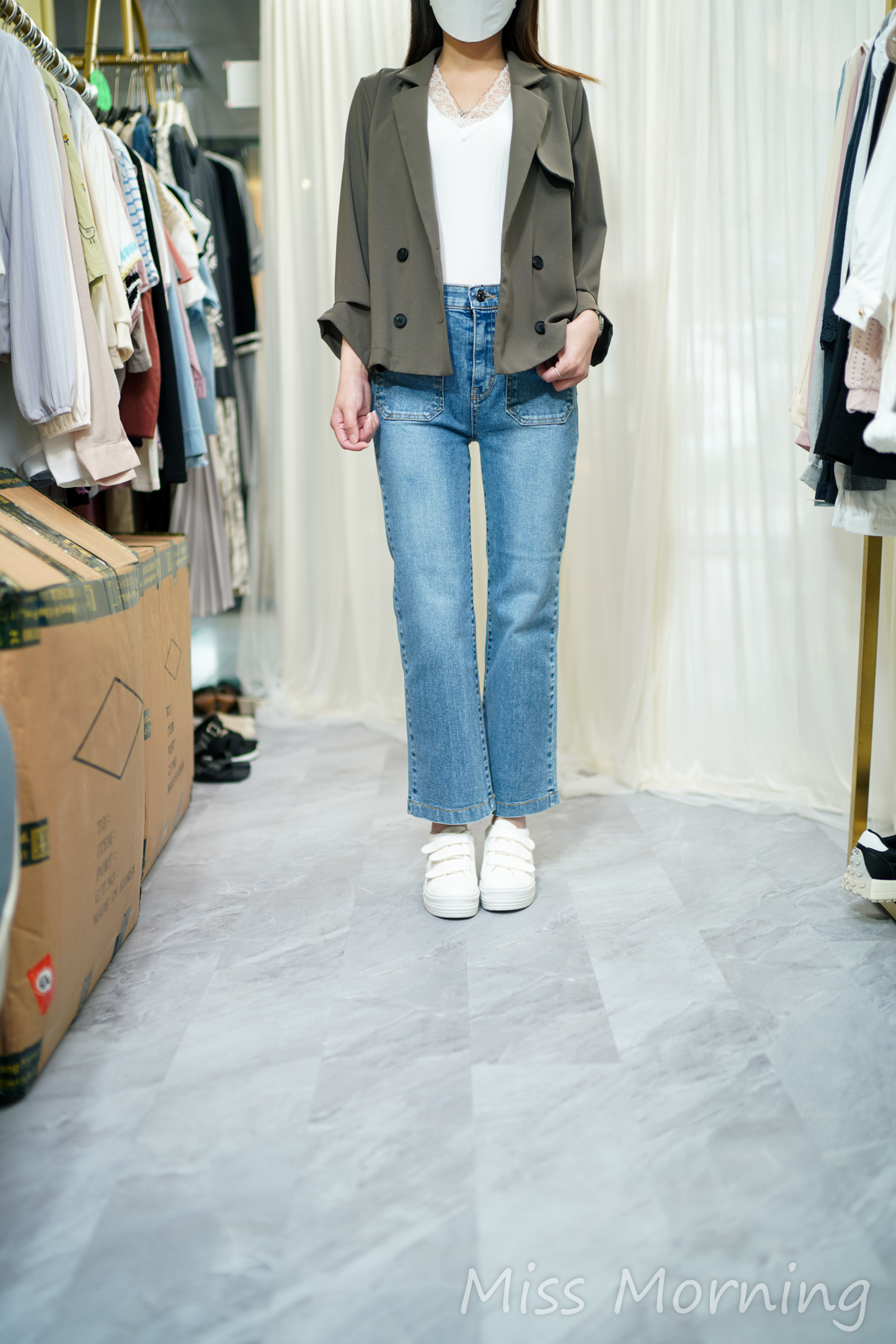 中厚孖襟雪紡外套(14108)