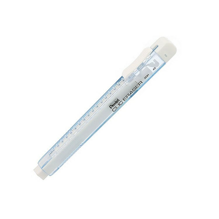PENTEL 晶透自動塑膠擦 CLIC ERASER 藍 ZE81