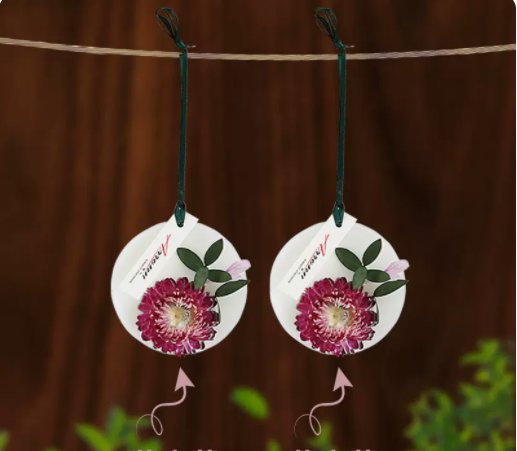 Hot selling 2 pieces gift box car fragrance tablets aromatherapy car interior rear mirror pendant (lavender)