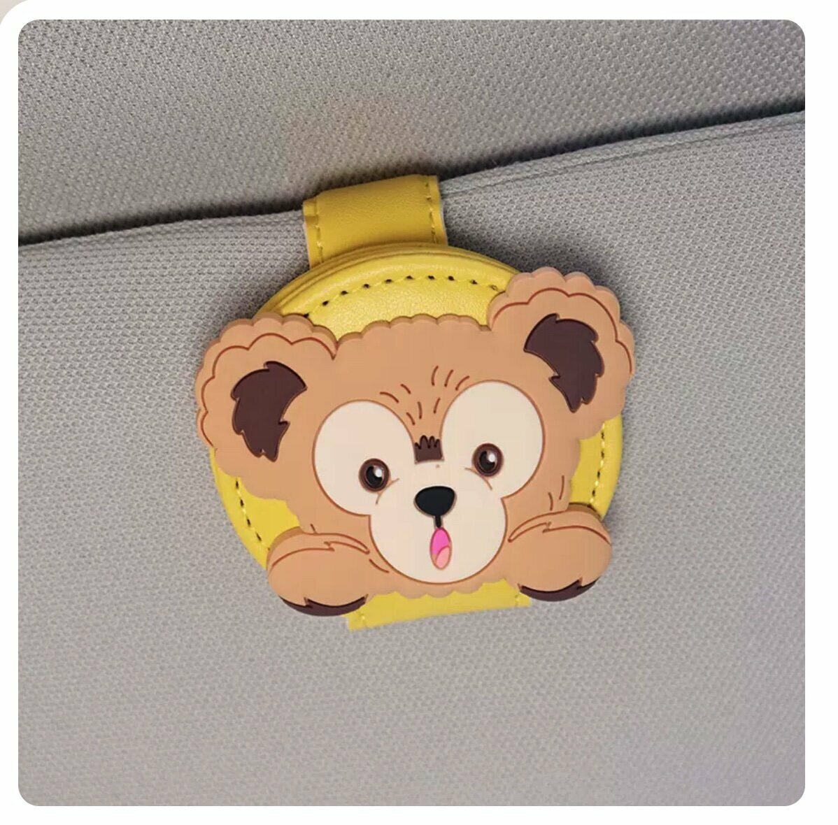 Popular car sun visor glasses clip (yellow, brown bear)