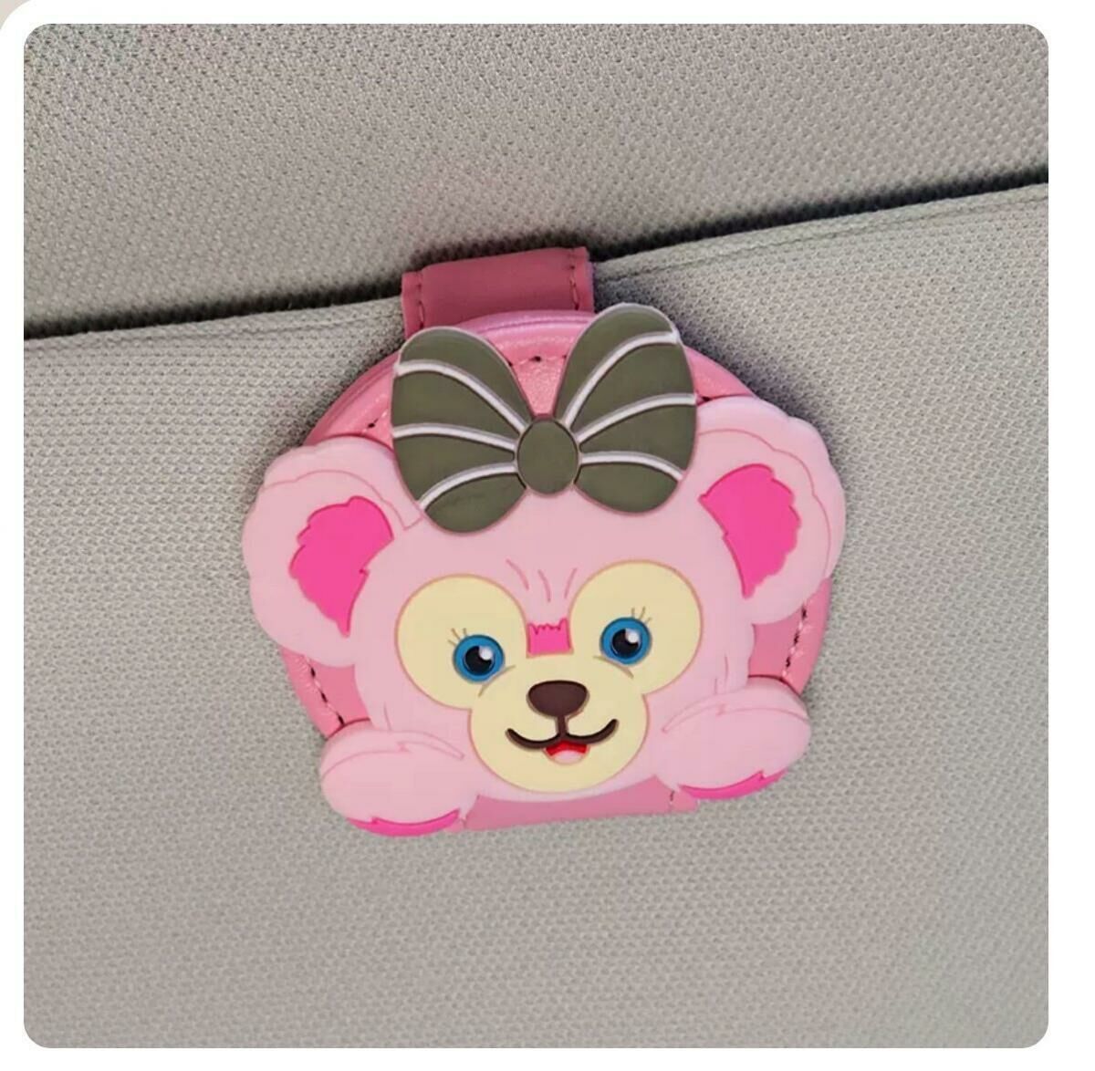 Popular car sun visor glasses clip (pink, pink bear)