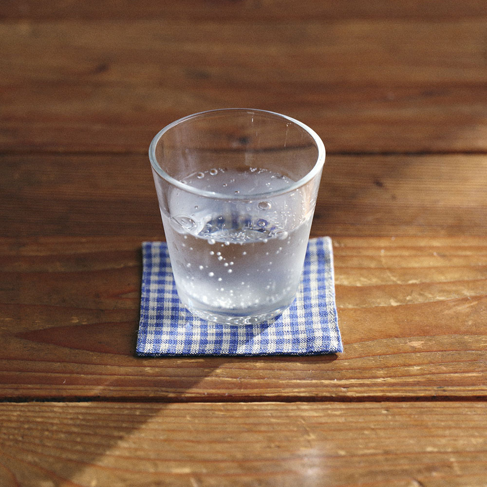 fog linen work - 亞麻杯墊 / 楔木藍嘉頓格紋