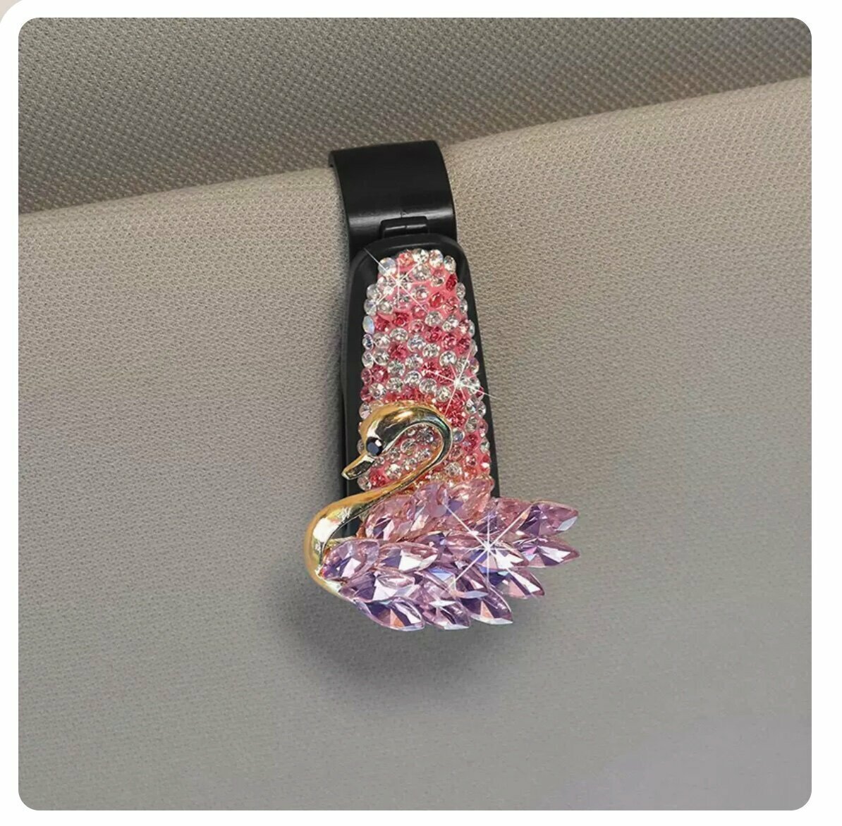 Popular car sun visor glasses clip (mixed pink glasses clip + pink swan)