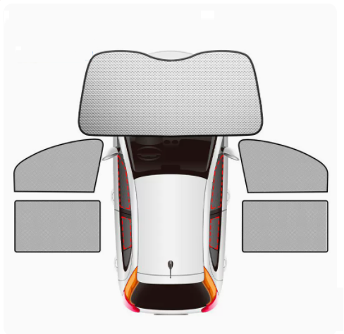 Popular front fender + front and rear side windows 4-piece car sunshade sun protection and heat insulation magnetic windshield baffle (universal for SUVs)