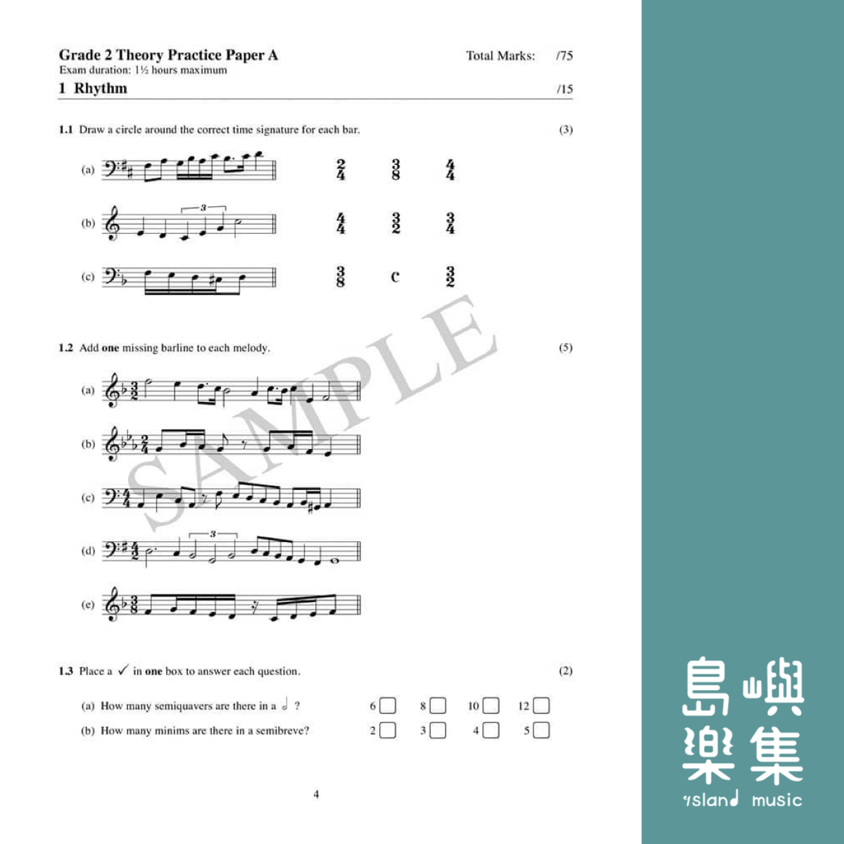 Music Theory Practice Papers Grade 2