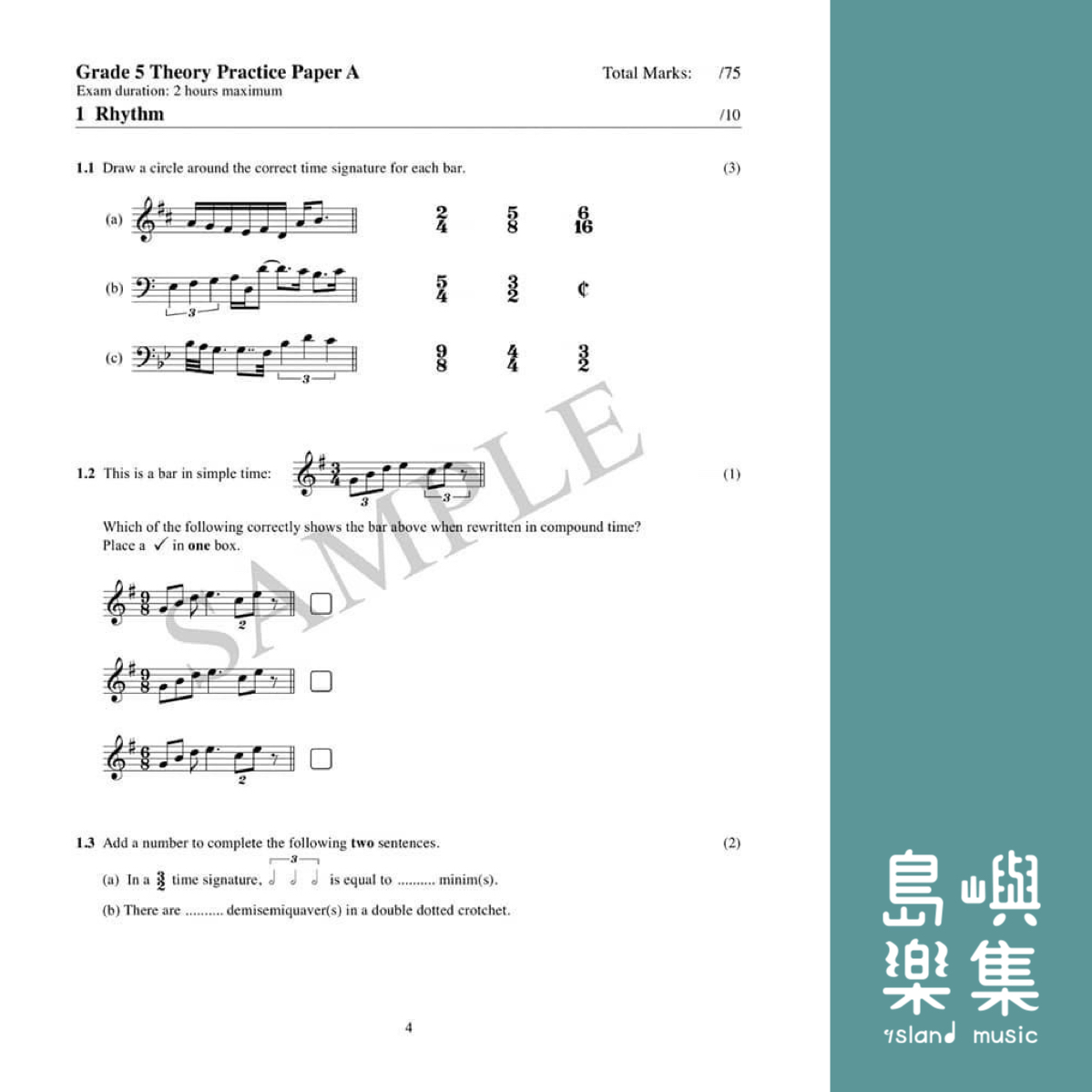 Music Theory Practice Papers Grade 5