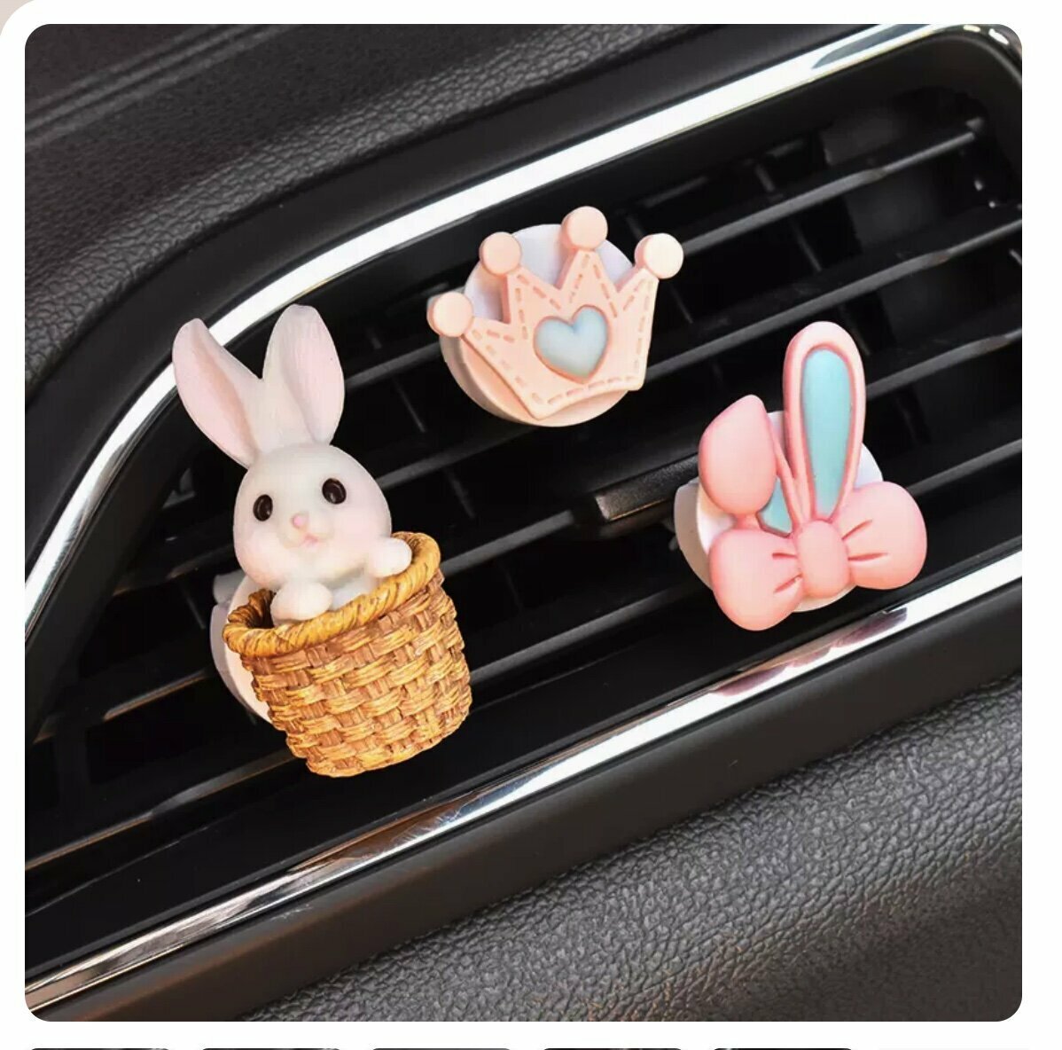 Hot Selling [Set of 3] Car Air Vent Aromatherapy Pendant (Blue Heart Crown)