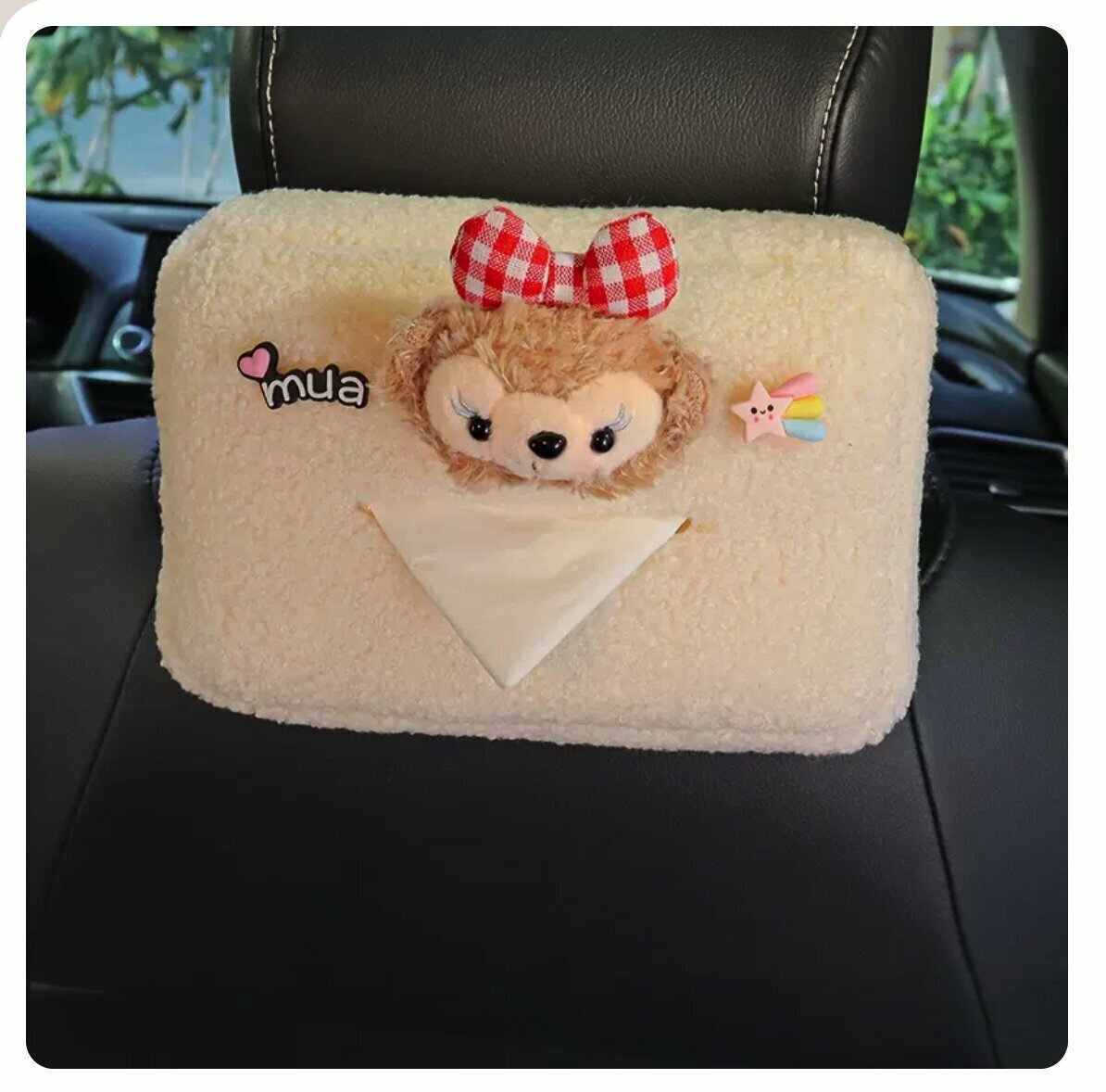 Hot trolley seat back hanging tissue dispenser (Bowtie Bear)