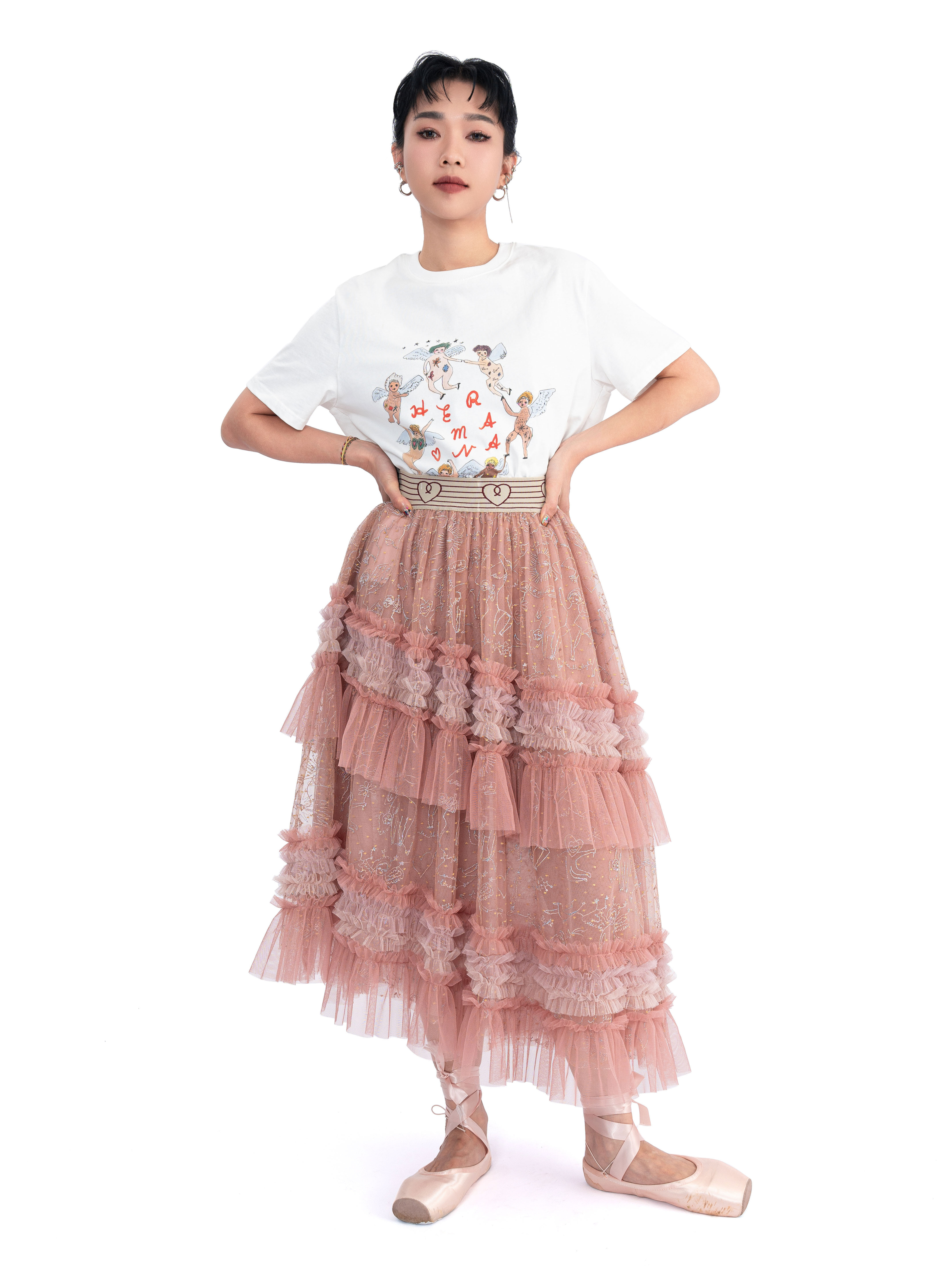 HERMANA天使網紗荷葉傘裙 (現貨款式）