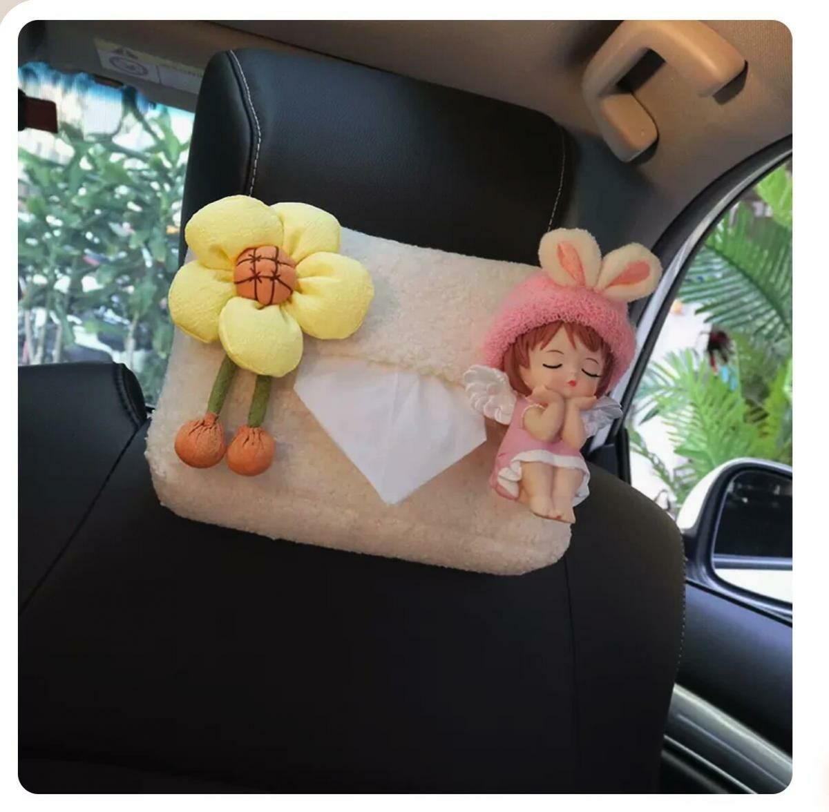Hot recommended car seat back hanging tissue box (yellow flowers + Annie)
