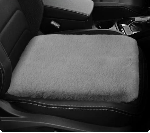 Popular thickened and velvet front single-seat car seat cushion winter short plush (grey)