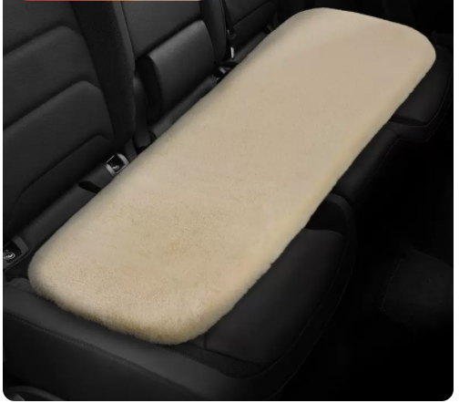 Popular long rear row thickened plus velvet car seat cushion winter short plush (off-white)