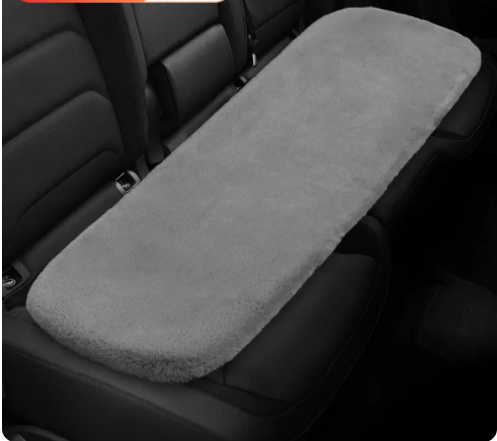 Popular long rear thickened plus velvet car seat cushion winter short plush (grey)