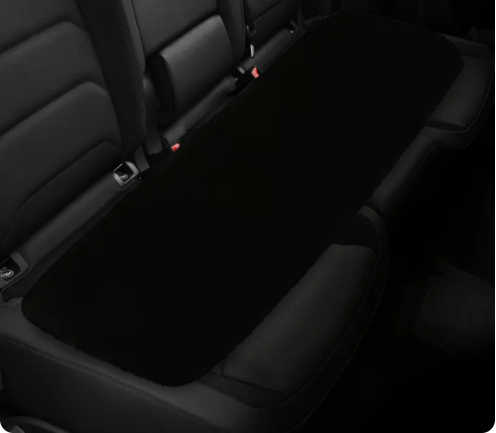 Popular long rear row thickened plus velvet car seat cushion winter short plush (black)