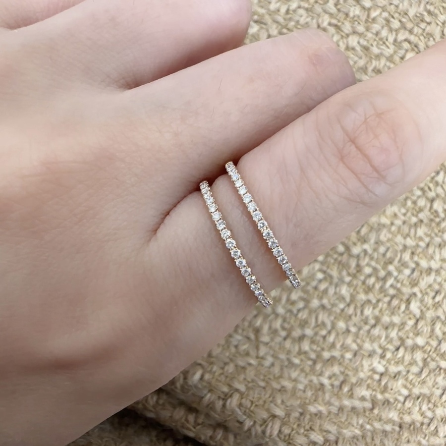 經典幼身鑽石半排戒